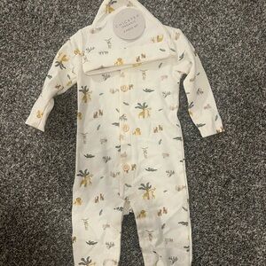 Chick Pea White Animal Print Footie